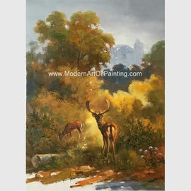 Tranh sơn dầu động vật cổ điển canvas, nghệ thuật treo tường khung hai con hươu 24 &quot;X 36&quot; cho phòng đọc
