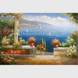 Vườn Địa Trung Hải Tường Nghệ thuật Biển Phong cảnh Tranh sơn dầu Bến cảng nghỉ mát