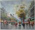 Đóng khung cảnh đường phố Paris Tranh sơn dầu trên vải lanh cho trang trí phòng khách