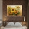 Hướng dương Palette Knife Tranh sơn dầu Hoa nghệ thuật treo tường cho phòng ngủ