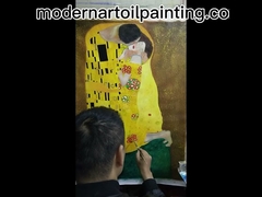 Tranh sơn dầu bằng tay Canvas Kiss để trang trí nhà