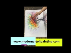 Bức tranh sơn dầu nghệ thuật treo tường trừu tượng có khung cho phòng khách