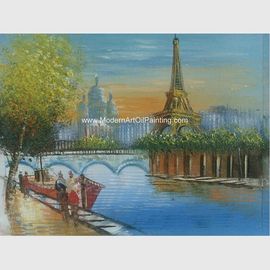 Tranh sơn dầu Paris hiện đại Tháp Eiffel Thủ công Jane Phong cách Duy trì sự tươi mới
