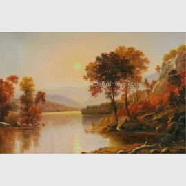 Bức tranh phong cảnh sơn dầu nguyên bản River Sunrise Ngang 50 cm x 60 cm