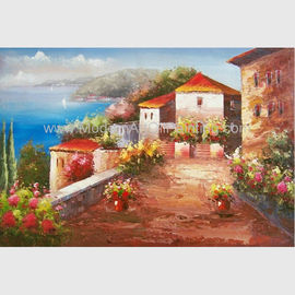 Tranh sơn dầu biển Địa Trung Hải ấn tượng Tranh phong cảnh bờ biển để trang trí
