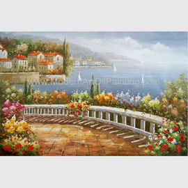 Bờ biển Địa Trung Hải Tranh sơn dầu phong cảnh Ý Tranh sơn dầu phong cảnh cho trang trí tường