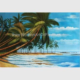 Bức tranh tác phẩm nghệ thuật Hawaii bằng tay, Cây dừa Tranh sơn dầu phong cảnh trên vải