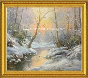 Snow River Tranh phong cảnh sơn dầu gốc Nghệ thuật treo tường 20&quot;X24&quot;