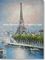 Vẽ tay Paris Tranh sơn dầu Tháp Eiffel Dung môi ECO