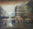 Bức tranh Paris đầy màu sắc bằng dầu dày, Trường phái ấn tượng Nghệ thuật treo tường Phòng khách Đường phố Paris Trang trí