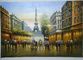 100% làm bằng tay Paris Tranh sơn dầu Bảng màu Dao Tháp Eiffel Phong cảnh Paris trên vải