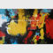 Tranh acrylic trừu tượng Ngọn lửa / Nghệ thuật treo tường canvas đương đại được đóng khung trên vải