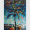 Vẽ tay Bảng màu Dao Tranh sơn dầu Cảnh biển Vịnh Mexico Trang trí nghệ thuật tường