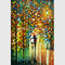 Bức tranh nghệ thuật bằng dao thủ công trên canvas Cảnh đêm đầy màu sắc để trang trí tường