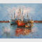 Tranh vẽ thuyền buồm trừu tượng dầu dày / Tranh vẽ tay phong cảnh thuyền