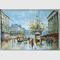 Trang trí nội thất Thủ công Paris Tranh sơn dầu Canvas vẽ cảnh đường phố