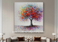 Tranh sơn dầu nghệ thuật hiện đại đầy màu sắc trừu tượng Tranh vẽ cây cho phòng khách 32 &quot;X 32&quot;